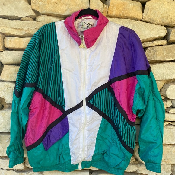 Casual Isle 90’s COLOR BLOCK Vintage Jacket - Picture 2 of 6